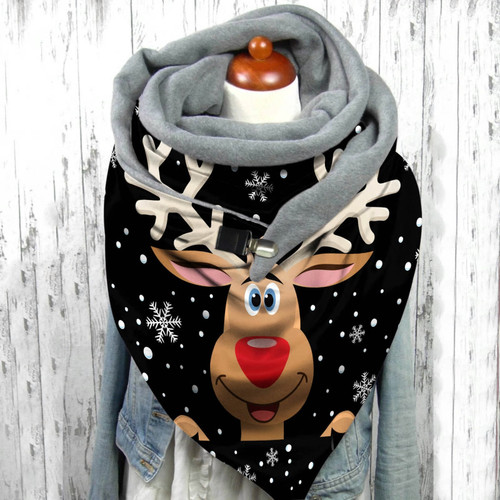 Raindeer Print Wrap Scarf