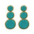 Blue Beaded Three Tiered Earrings