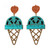 Blue Ice Cream Cone Earrings