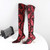 Shiny Floral Print Thigh High Stretch Boots