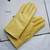 Light Yellow Pastel Leather Gloves