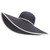 Black with Tan Trim Wide Brim Straw Hat