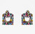 Colorful Square Rhinestone Earrings 