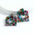 Colorful Square Rhinestone Earrings 