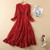 Flared Chiffon Red Dress 