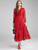 Flared Chiffon Red Dress 