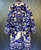 Blue Floral Print Jeweled Coat 