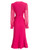Jeweled lapel Sheer Sleeve Pink Formal Dress 