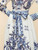  Blue and White Porcelain Print Summer Dress 