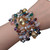 Multi Color Crystal Brushed Bead and White Pearl Bracelet