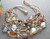 Agates and multi shape Crystal Layered Statement Necklace