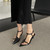 Pointed Toe T Strap Peekaboo Shoes 