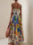 Vibrant Prints Spaghetti Strap Beach Summer Dress