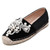 Black Round Toe Espadrille Flats with Pearls and Rhinestones