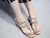 Gold and Rhinestones T-Strap Sandals