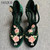 Jeweled T Strap Velvet Shoes