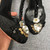 Jeweled T Strap Lace Jacquard Shoes