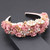 Floral Applique Baroque Headband Pink