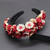  Floral Applique Baroque Headband Red