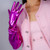 Opera Length  Metallic Pink Gloves