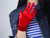 Fitted Velvet Wrist Gloves Red
