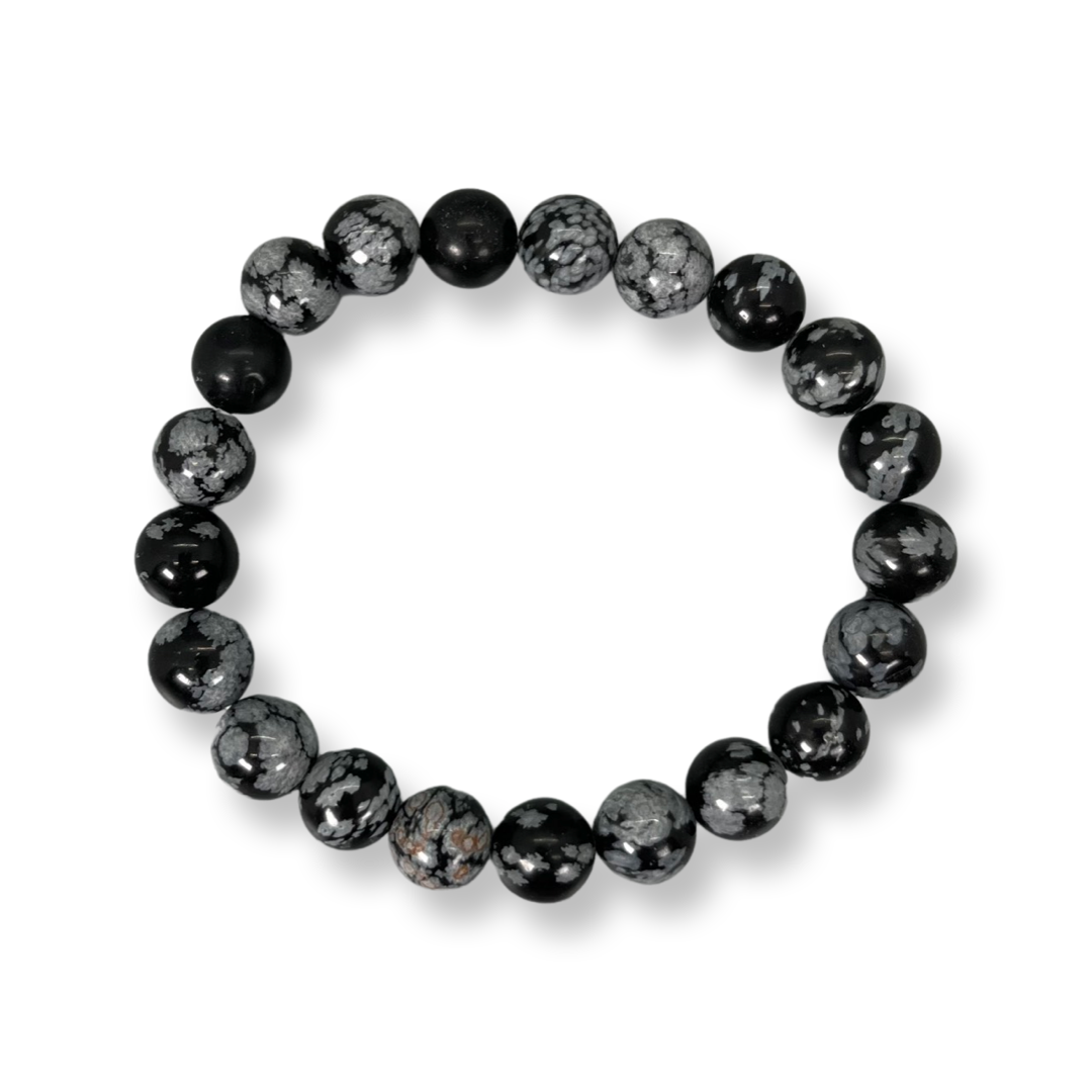  Ice Bracelet-ダイヤモンドの2.5倍輝く圧倒的存在感 Snowflake Obsidian Gemstone Bracelet - Ice Imports
