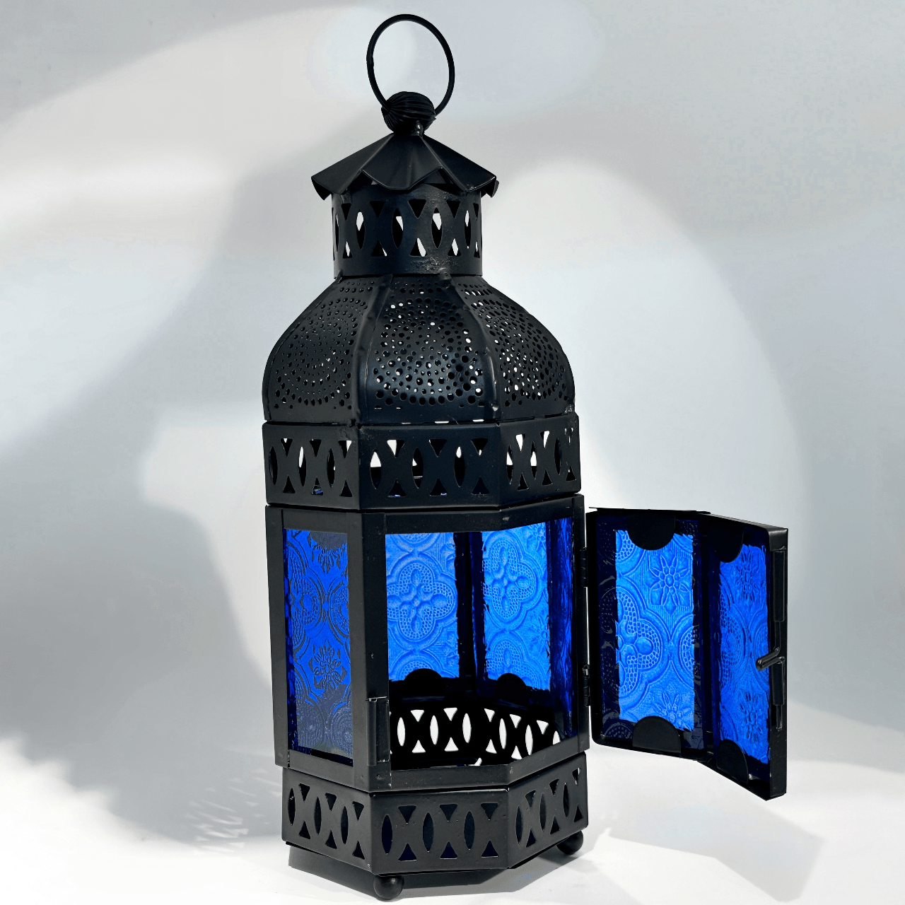 Sapphire Blue Moroccan Lantern - Ice Imports