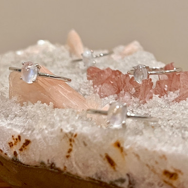 Rainbow Moonstone Ring - Oval