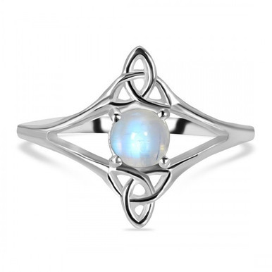 Rainbow Moonstone Ring - Triskele