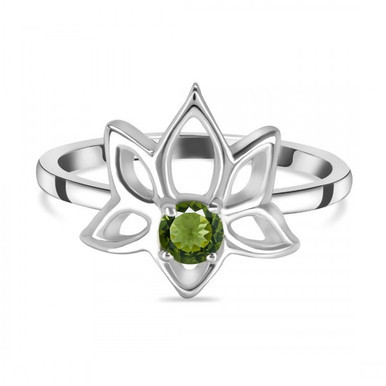 Moldavite Ring - Lotus