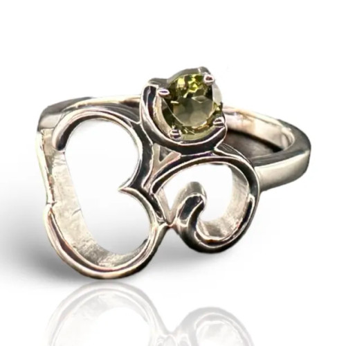 Moldavite Ring- Om