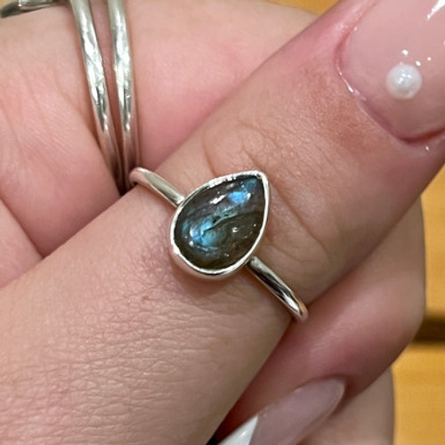 Labradorite Ring- Teardrop
