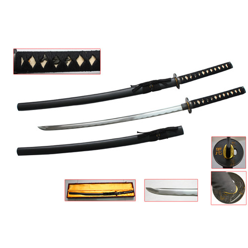 Matte Black High Quality Samurai Sword & Box