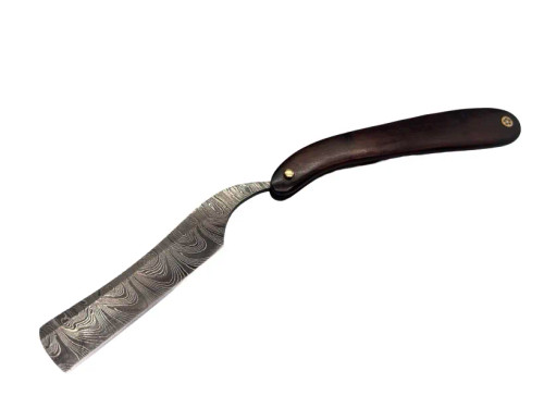 Rosewood Damascus Straight Razor