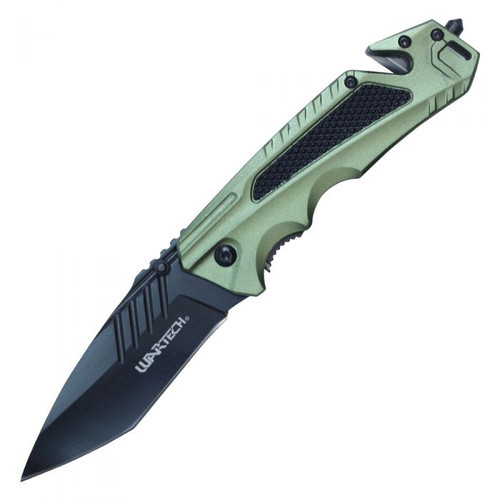 Green Pocket Knife with Seat Belt Cutter
