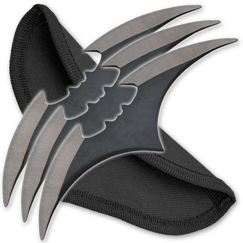 Set of Three Black Bat Throwing Knives