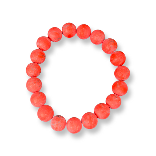 Dyed Red Howlite Gemstone Bracelet