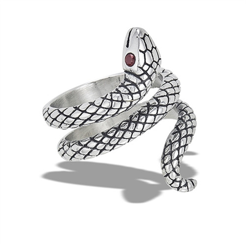 Red Eyed Snake Ring