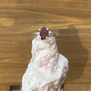 Rough Pink Tourmaline Ring