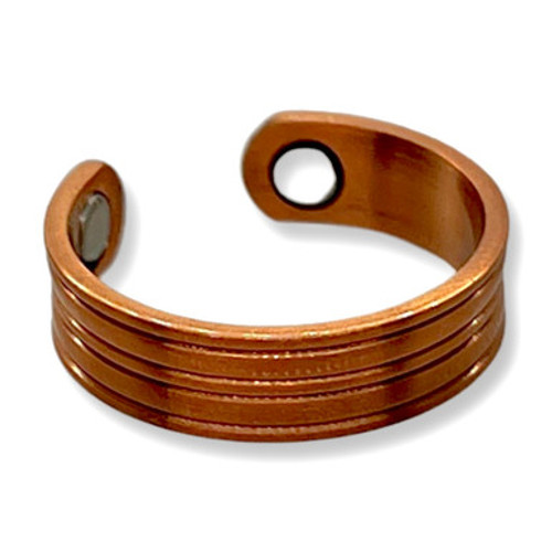 Groved Lines Magnetic Copper Ring