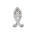 Polished steel sword hanger with an adjustable bracket design, featuring a central mounting hole and crossed arms for support.