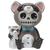 Cartoonish resin figurine of a large ferret with a skull face and a smaller white ferret beside it, both with glossy eyes and playful features.