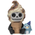 Ice Cream Furrybones resin figurine featuring a skeleton in a melting chocolate ice cream cone costume with a small blue penguin companion.