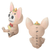 Side and back view of a resin Chihuahua skeleton figurine showing oversized black ears, stitched details, and a tiny sombrero.