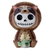 Cute resin figurine of a Japanese raccoon dog with a skeleton face, holding a green teapot with the character for tea.