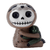 Adorable brown resin figurine of a larger sloth with a skull-like white face holding a smaller green sloth, both with smiley expressions.
