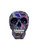 Front view of a cold-cast resin Starry Sky Skull figurine featuring a cosmic galaxy design with vibrant blue, purple, and pink hues.