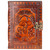Brown leather journal with an elaborate embossed design featuring a prominent central mushroom, radiating moon, eye symbol, and smaller fungi, all surrounded by intricate borders, secured by an antique-style metal clasp.