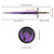 A Solo Leveling Demon King Longsword, 118.5cm long with a brown hilt, dark grey crossguard, and a purple blade with black patterns, is shown with a black wooden circular wall display, 23.5cm in diameter.