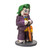 Scary clown figurine with stitched smile, green hair, and purple outfit, horror-themed collectible statue for gothic decor and display